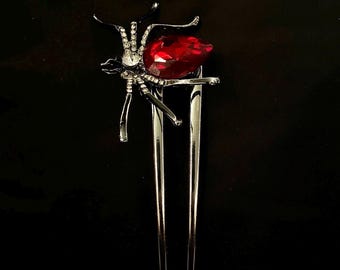 Araña negra, Horquilla de araña, Horquilla plateada, Joyas de araña, Araña roja oscura, Horquilla de arácnido, Horquilla de entomología