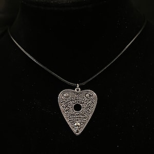 Planchette Necklace, Ouija Board Necklace, Spirit Board, Halloween Necklace, Planchette Jewelry, Silver Planchette