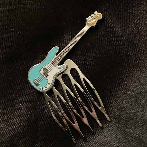 Rock N Roll Guitar Jewelry Music Lover Gift Musician Rock Hair Comb Music Hair Bass Hair Comb Fender P-Bass Precision Bass