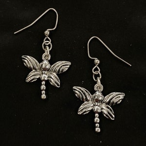 Dragonfly Jewelry, Dragonfly Earrings, Silver Dragonfly, Silver Wings, Lepidopterist, Insect Earrings, Bug Earrings
