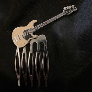 Yamaha BB Bass, Bass Hair Comb, BB Bass, Rock Hair Comb, Music Lover, Gift Musician, Music Hair, Guitar Jewelry, Rock N Roll