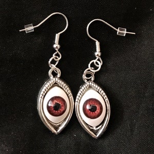 Evil Eye Earrings, Brown Eyes, Creepy Eyes, Evil Eye, Halloween Eyes, Eye Earrings, Eyeball Earring, Eye Earrings, Realistic Eye