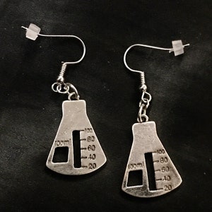 Scientist, Beaker Earrings, Beaker Jewelry, Science Jewelry, Science Earrings, Science Lover, Laboratory Bottles, Chemistry Bottle