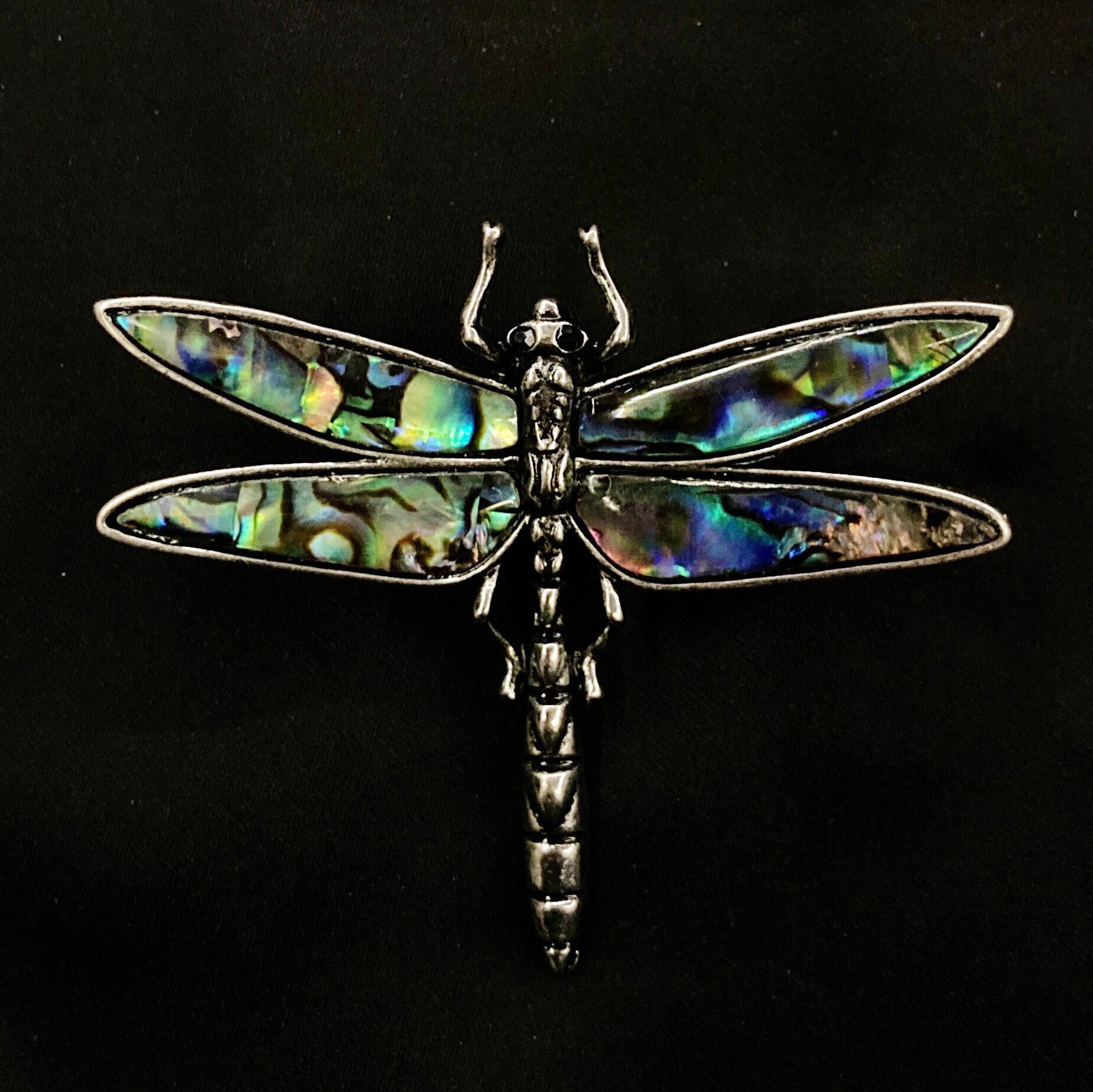 Silver Overlay Abalone Dragonfly Pin/Brooch by Artesanas Campesinas hapn010 Silver Overlay Abalone Dragonfly Pin/Brooch by Artesanas Campesinas hapn010