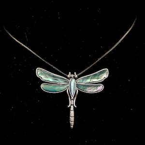 Dragonfly Necklace, Abalone Dragonfly, Silver Dragonfly, Green Dragonfly, Insect Necklace, Dragonfly Pendant, Blue Dragonfly,