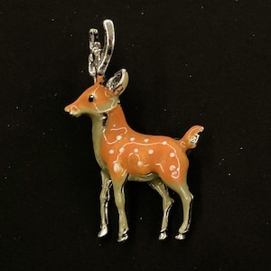 Stag Brooch,  Deer Antlers, Deer Pin, Antlers Brooch, Cute Deer, Bambi Brooch, Deer Jewelry, Antler Jewelry, Brown Deer