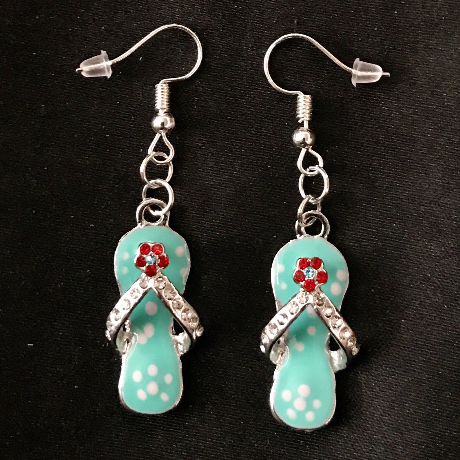 Blue and White Polkadot Flip Flops White and Red Flip Flop - Etsy