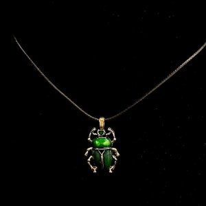 Green Beetle, Beetle Necklace, Beetle Jewelry, Beetle Pendant, Bug Necklace, Insect Pendant, Pincer Beetle, Insect Jewelry, Scrab Beetle