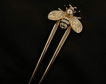 Bee Bun Holder, Bee Hair Fork, Insect Hair Fork, Gold Bee, Black Bee, Honey Bee, Bumble Bee, U Shaped Bun Holder, Gold Black