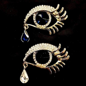 Eye Brooch, Eye Pin, Blue Eye, Black Eye, Eye Jewelry, Teardrop, Tear Drop, Golden Eye, Crying Eye, Gold Eyeball