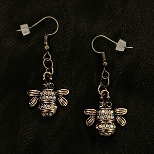 Bee Earrings, Insect Earrings, Bronze Bee, Honey Bee, Bumble Bee, Insect Jewelry, Bee Jewelry, Fly Earrings, Fly Jewelry, Winged Insect