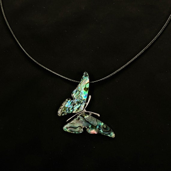 Green Mother of Pearl Butterfly Necklace Green Mother of Pearl Butterfly Necklace