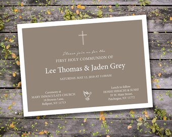 Communion Invitation - Printable Invitations - 5" x 7"