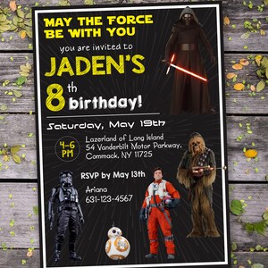Star Wars - Birthday Party Invitation - Printable Invitations - 5&quot; x 7&quot;
