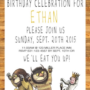Where The Wild Things Are - Birthday Party Invitation - Printable Invitations - 5&quot; x 7&quot;