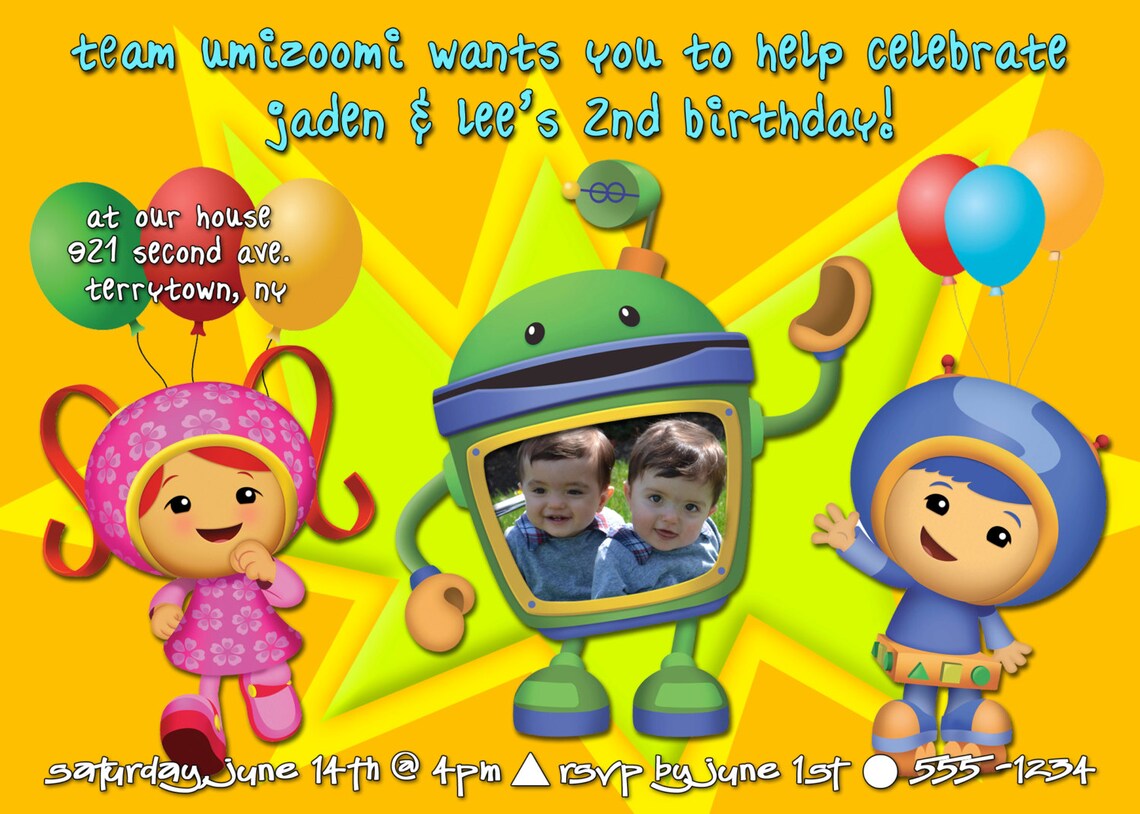Team Umizoomi Birthday Party Invitation Printable Invitations Featuring