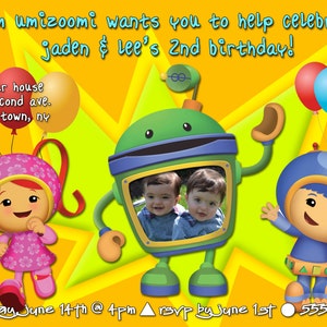 Team Umizoomi Birthday Party Invitation - Printable Invitations featuring Millie, Geo and Bot