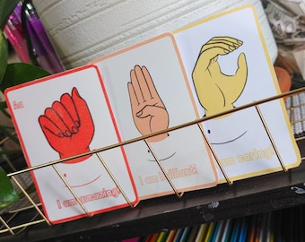 Alphabet Affirmations 26 Printable Flash Cards with Sign Language Letters for Children, Kids, Babies, Toddlers