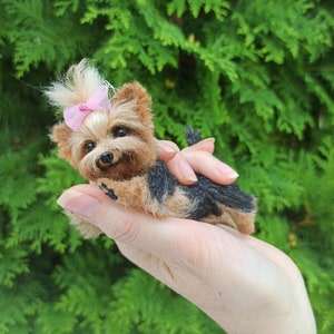 Yorkie miniature/Yorkshire Terrier/dollhouse/gift/miniature/felt animal sculpture/pet memorial/Pet portrait/pet /dog sculpture artist image 3