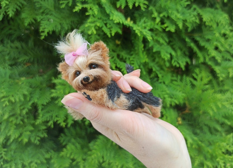 Yorkie miniature/Yorkshire Terrier/dollhouse/gift/miniature/felt animal sculpture/pet memorial/Pet portrait/pet /dog sculpture artist image 3