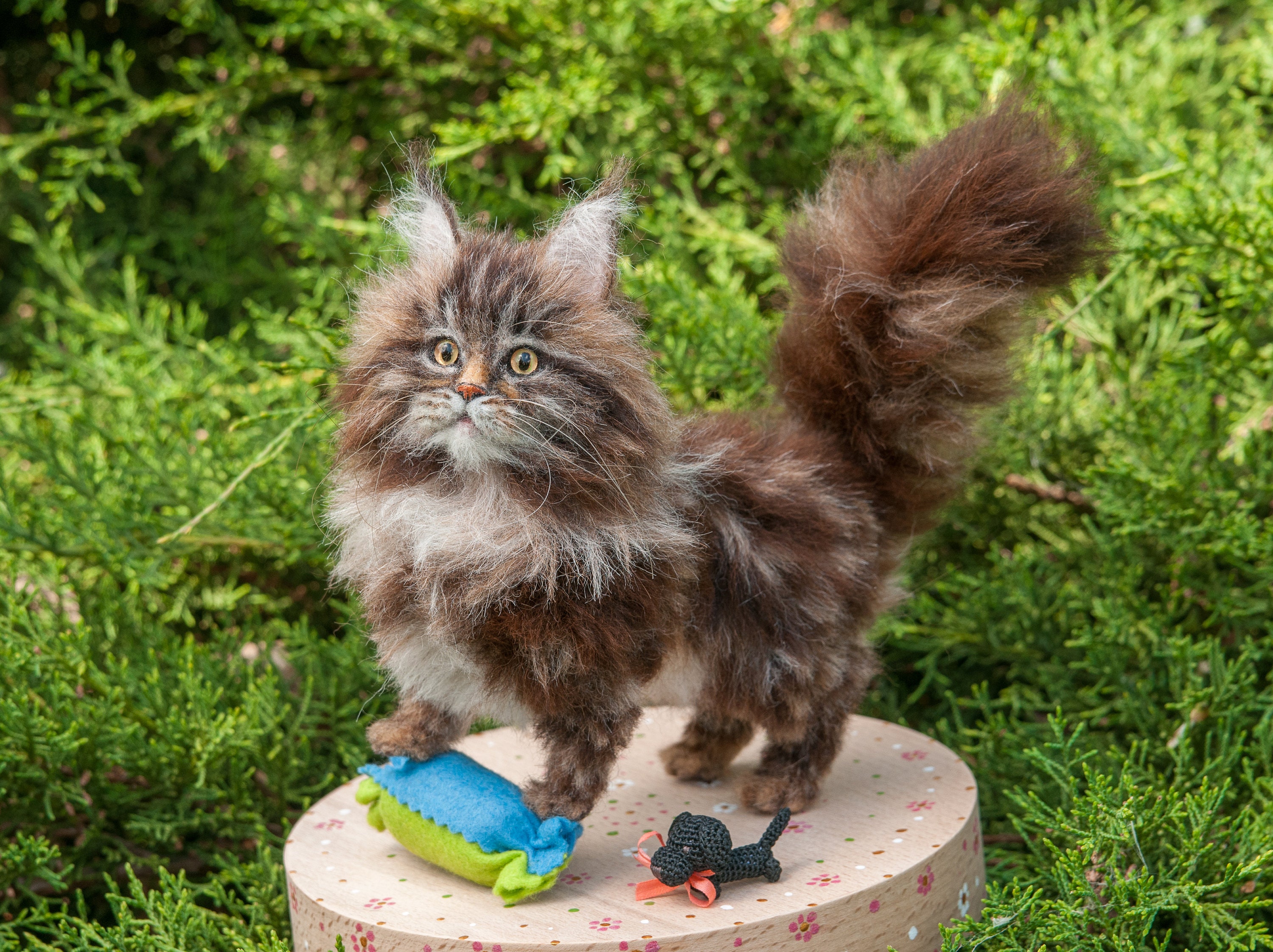 Felted Miniature of Maine Coon/American Coon Cat/kitten/Gentle Etsy