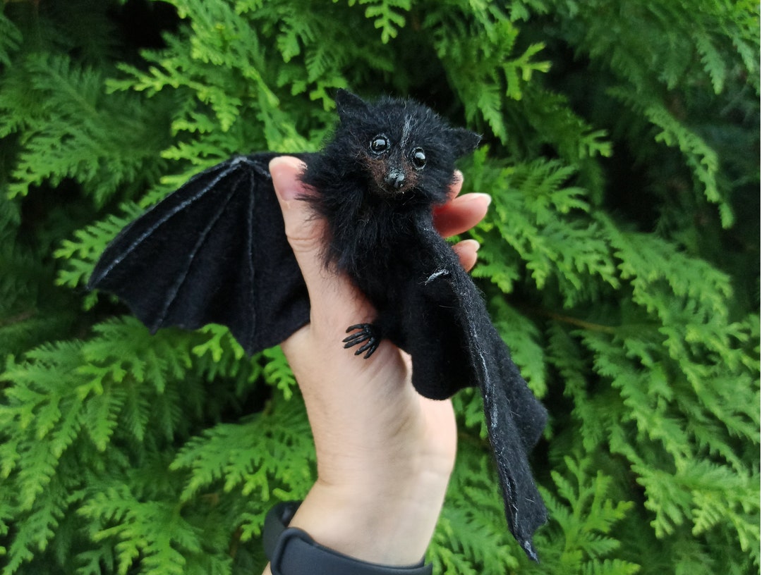 Miniature of Black Little Bat/halloween/black Bat /pet Portrait Custom/wool OOAK Sculpture/bat