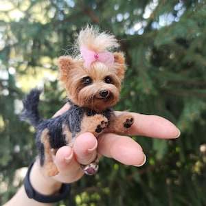 Yorkie miniature/Yorkshire Terrier/dollhouse/gift/miniature/felt animal sculpture/pet memorial/Pet portrait/pet /dog sculpture artist image 10