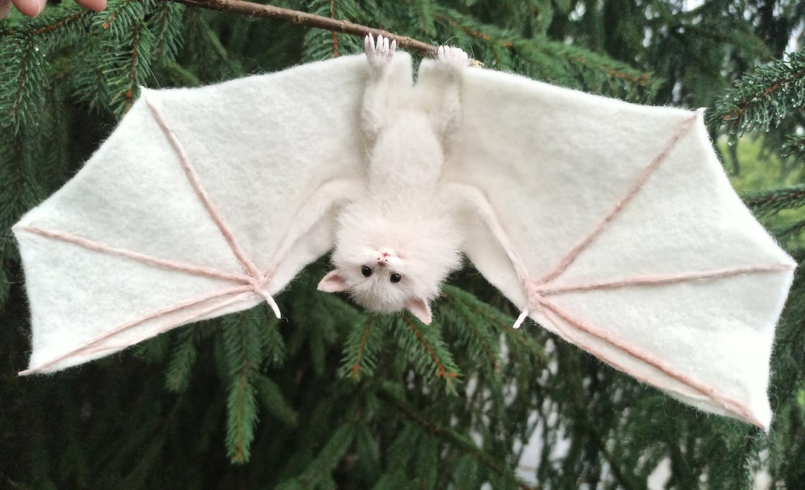 White Bat miniature/Halloween/Flying Fox/Black bat/Pet Etsy