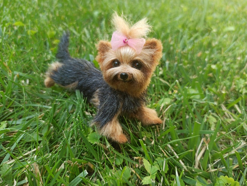 Yorkie miniature/Yorkshire Terrier/dollhouse/gift/miniature/felt animal sculpture/pet memorial/Pet portrait/pet /dog sculpture artist image 7