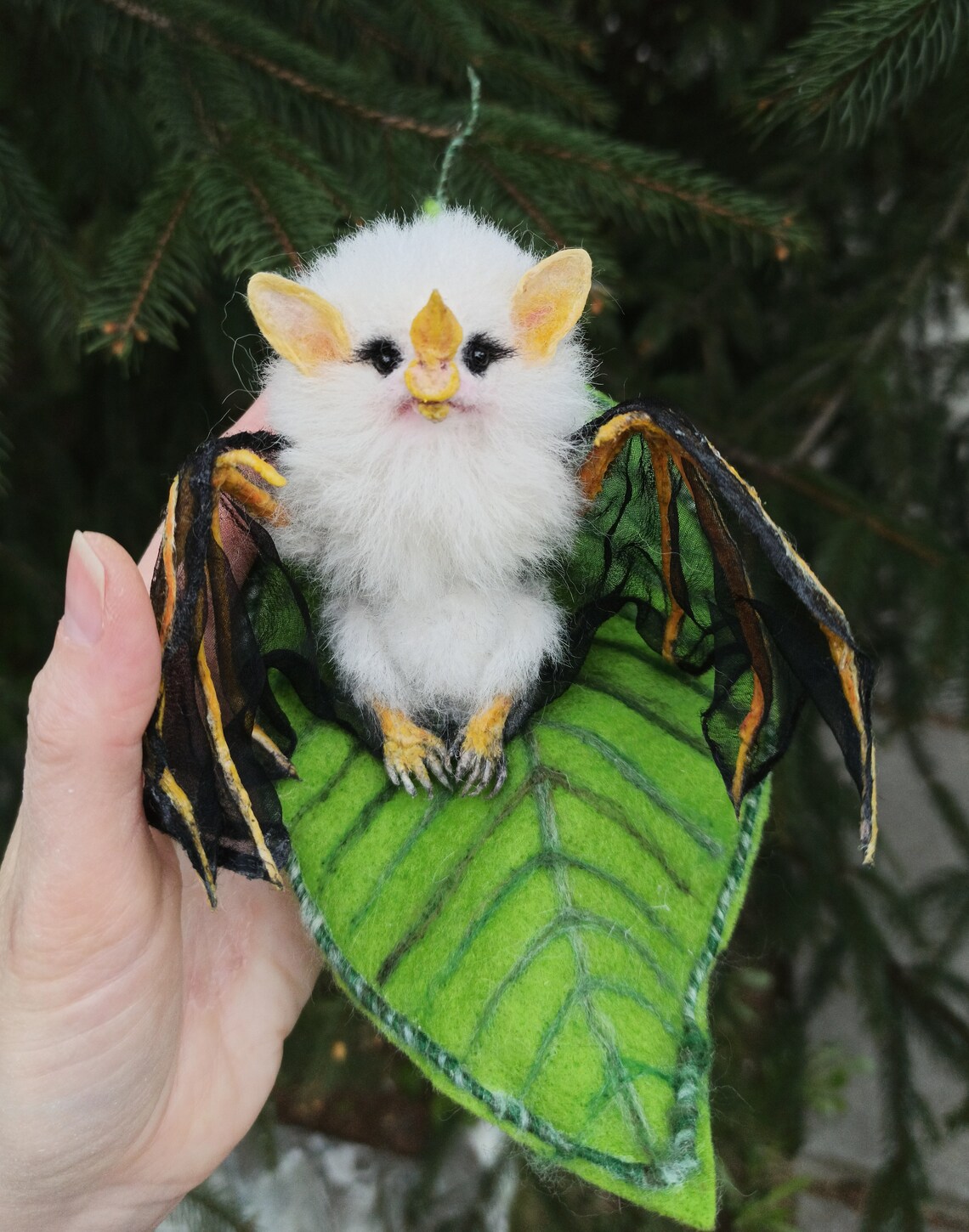 Honduran white bat miniature/Flying Fox/white bat/Pet portrait Etsy