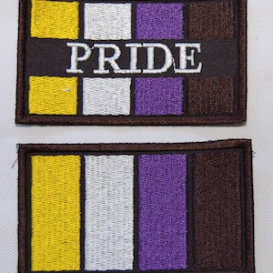 Non-Binary Pride Flag embroidered patch