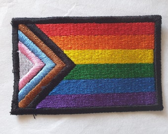 Progress Pride Rainbow Flag embroidered patch