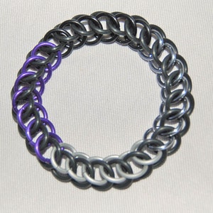 Stretchy Asexual Pride chainmaille bracelet