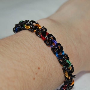 Rainbow aluminium chainmaille bracelet- gay pride?