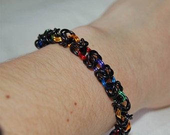 Rainbow aluminium chainmaille bracelet- gay pride?