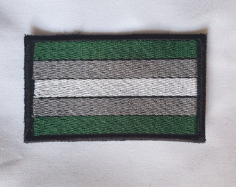 Grey-romantic Pride Flag embroidered patch