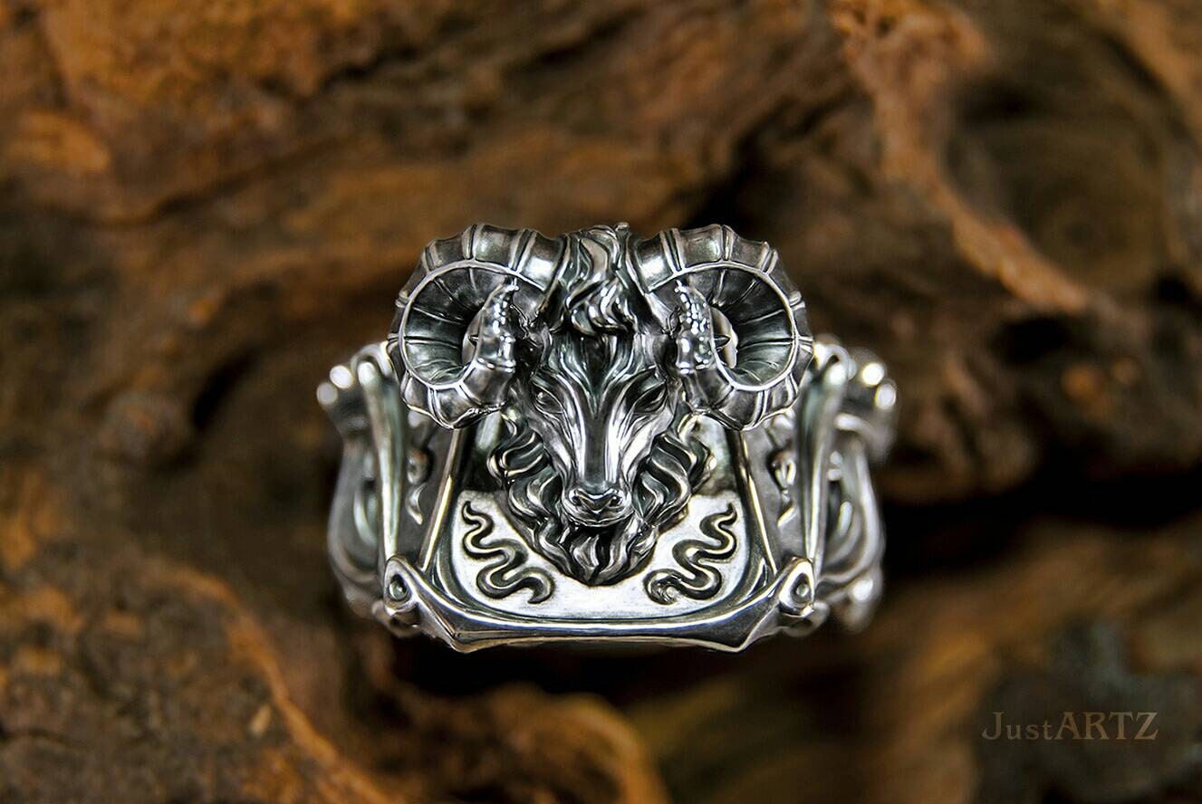 Aries Zodiac Sterling Silver Ring Etsy