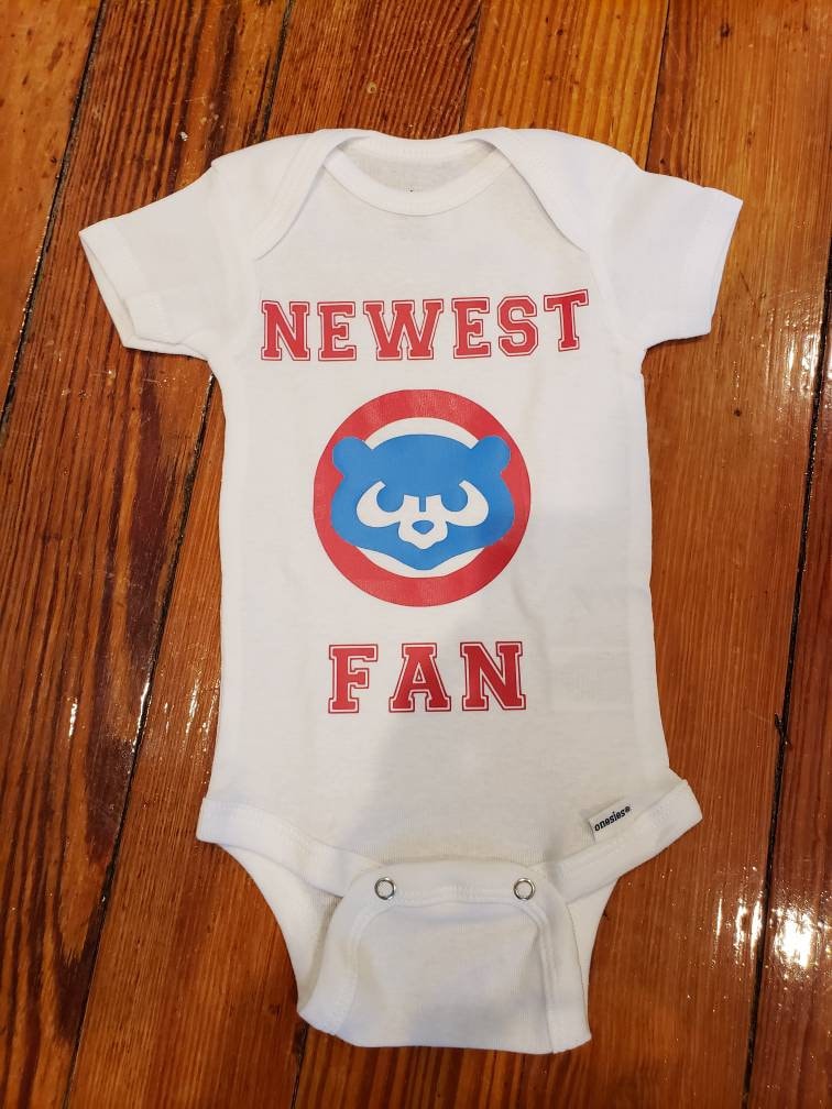 Personalized Chicago Cubs Gerber Baby Onesie® Cotton White Custom
