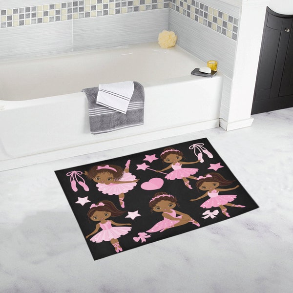 Tapis de bain ballerine filles afro-américaines salle de bain décor à la maison salle de bain