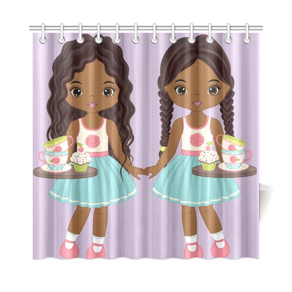 Girls Tea Cup Cupcakes African American Girls Bathroom Shower Etsy