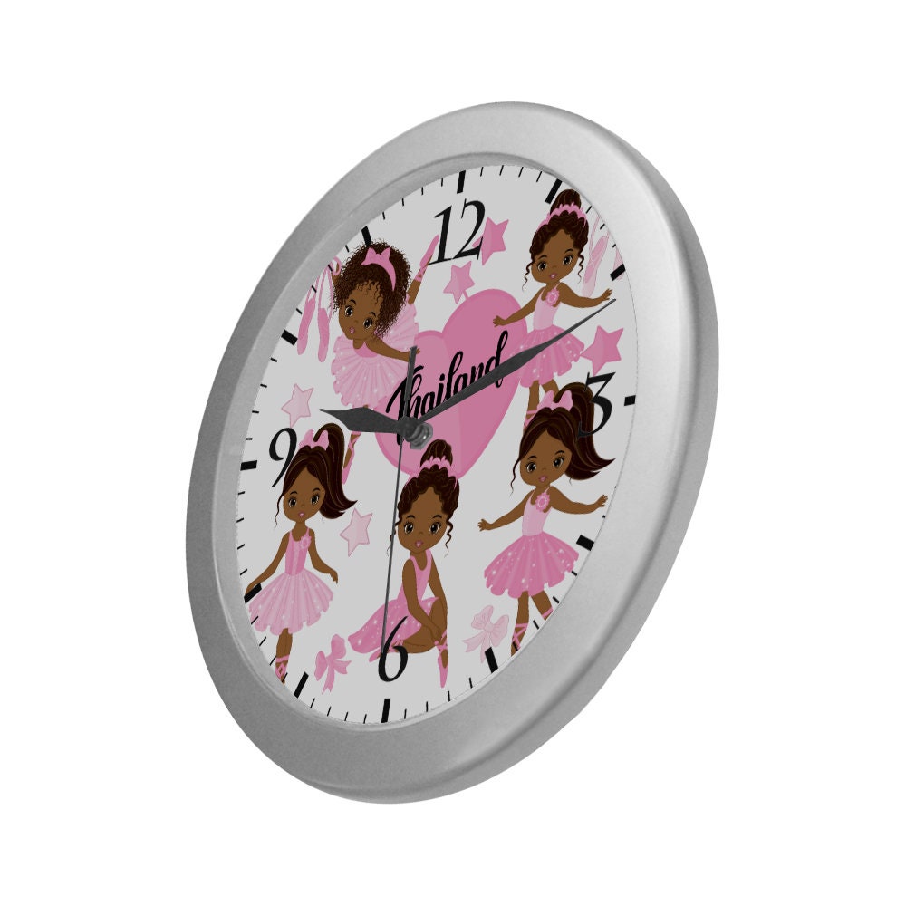 Personalized African American Ballerina Wall Clock Ethnic Etsy