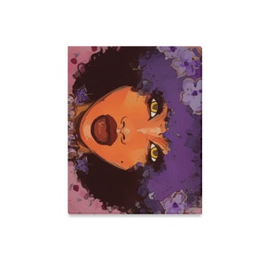 Purple Afro Hair Green Eyes Full Lips African American Woman - Etsy