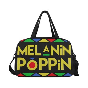 Martin Melanin Poppin Sporttasche Handgemacht Reisetasche Unterfach Für Schuhe Melanierter Einzigartiger Designdruck