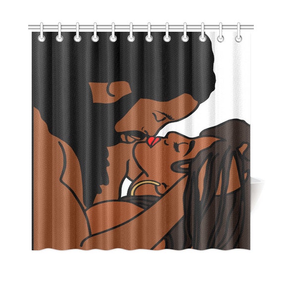 Black Love African American Couple, Black African American Shower Curtains