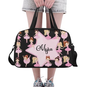 Hübsche Ballerinas Personalisierte Sporttasche Handgemachte Reisetasche Unter Fach Für Schuhe Einzigartiger Design-Druck Kostenloser weltweiter Versand