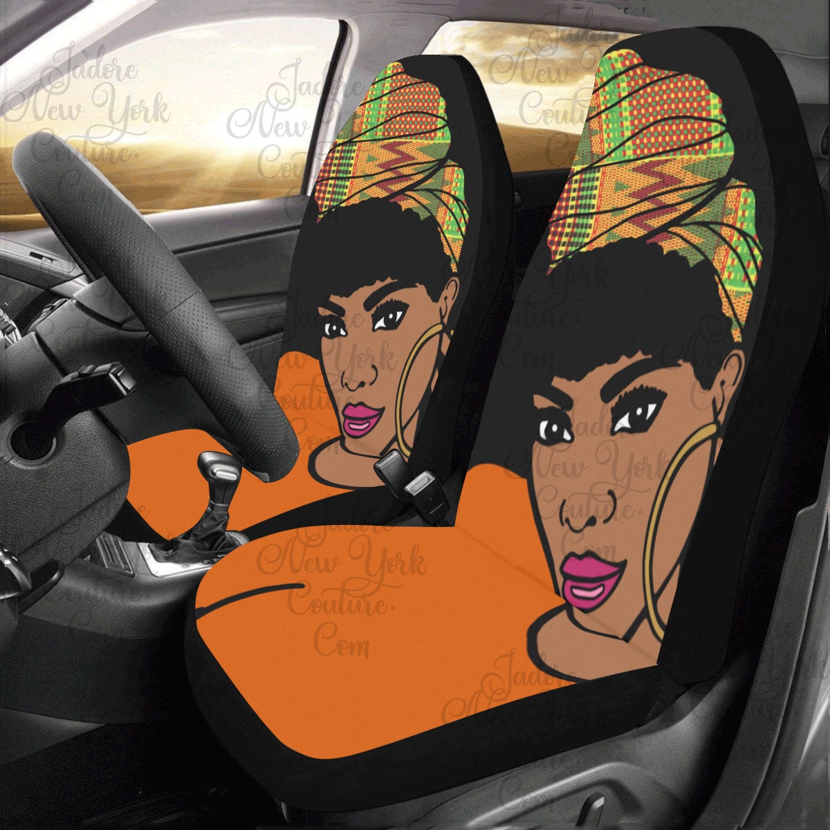 Afroamerikaner Kente Tuch Head Wrap Schwarze Frau Autositzbezüge