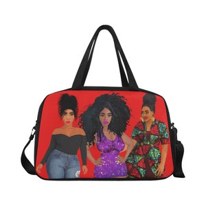 Kurvige Mädchen Afroamerikaner Schwarze Frauen Tragen Reisetasche Unter Fach Für Schuhe Einzigartiges Design