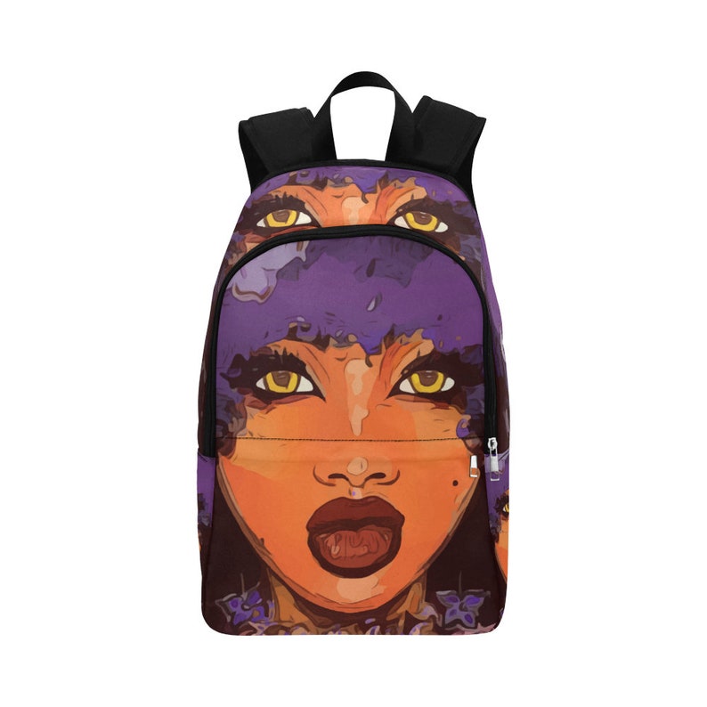 African American Beautiful Woman Purple Hair Green Eyes Etsy