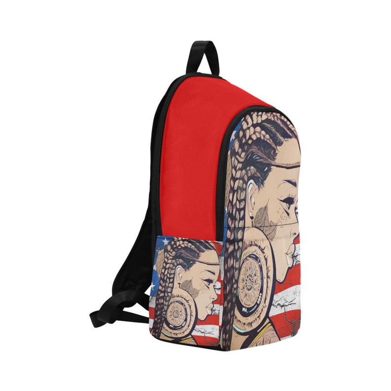 Native African American Girl Over Flag Backpack Traveling Etsy