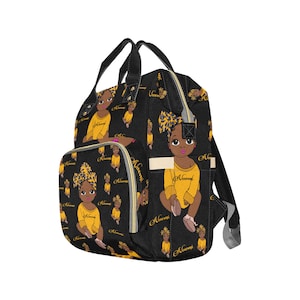 Afroamerikaner-Baby-Kopf-Verpackungs-Rucksack-Windel-Kleidungs-Flaschen-Tasche Einzigartige Druck-Babyparty-Geschenk-Mama